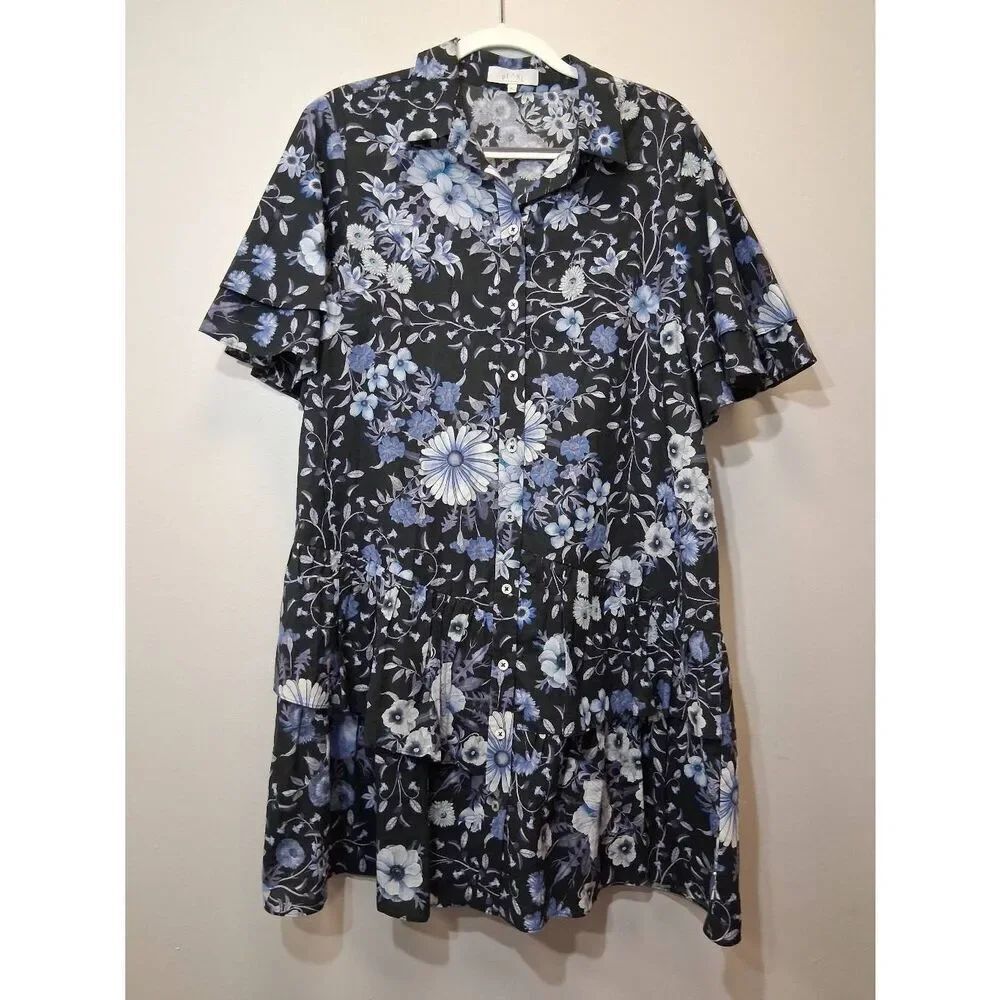 Pearl by Lela rose womens xl shift dress floral whimsical boho gypsy